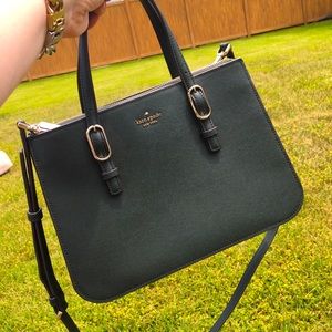 Kate spade green triple compartment satchel